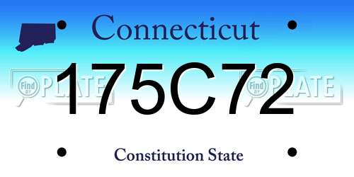 175C72 Connecticut License Plate