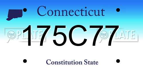 175C77 Connecticut License Plate
