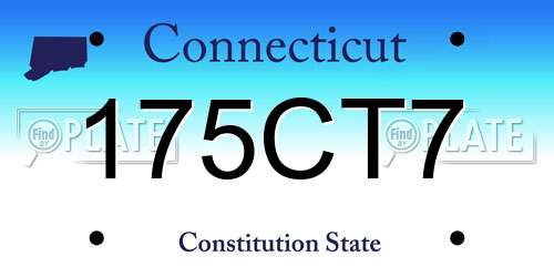 175CT7 Connecticut License Plate