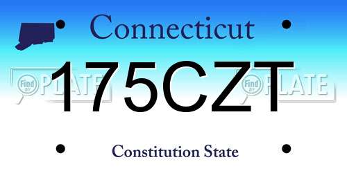 175CZT Connecticut License Plate