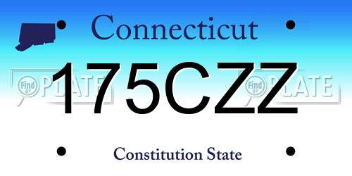 175CZZ Connecticut License Plate