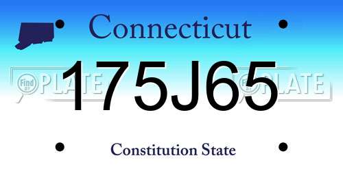 175J65 Connecticut License Plate