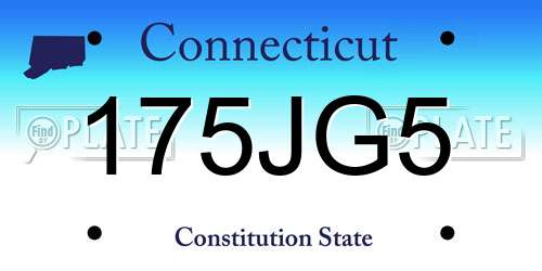 175JG5 Connecticut License Plate