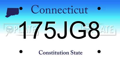 175JG8 Connecticut License Plate
