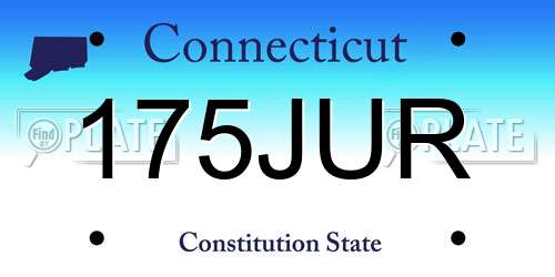 175JUR Connecticut License Plate