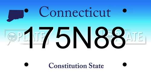 175N88 Connecticut License Plate