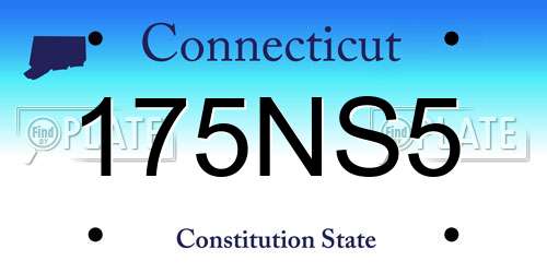 175NS5 Connecticut License Plate