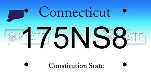 175NS8 Connecticut License Plate