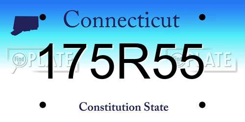 175R55 Connecticut License Plate