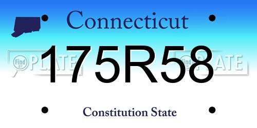 175R58 Connecticut License Plate