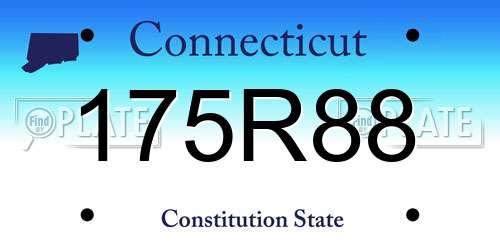 175R88 Connecticut License Plate