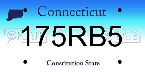 175RB5 Connecticut License Plate