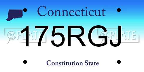 175RGJ Connecticut License Plate