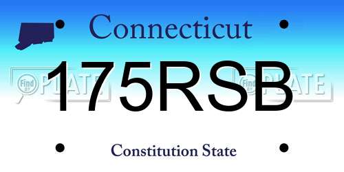 175RSB Connecticut License Plate