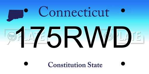 175RWD Connecticut License Plate