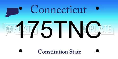 175TNC Connecticut License Plate