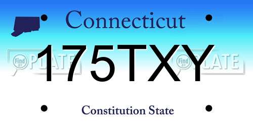 175TXY Connecticut License Plate