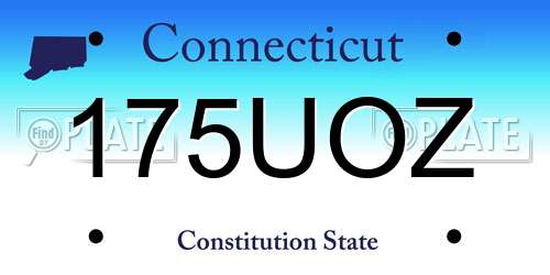 175UOZ Connecticut License Plate