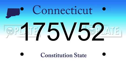 175V52 Connecticut License Plate