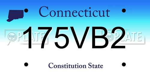 175VB2 Connecticut License Plate