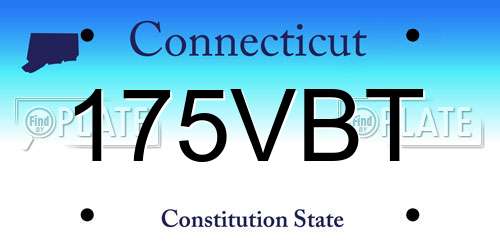 175VBT Connecticut License Plate