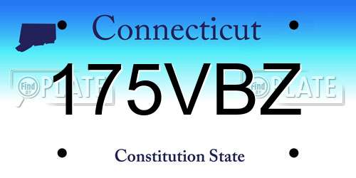 175VBZ Connecticut License Plate