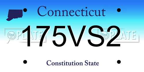 175VS2 Connecticut License Plate