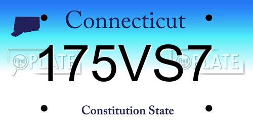 175VS7 Connecticut License Plate