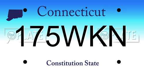175WKN Connecticut License Plate