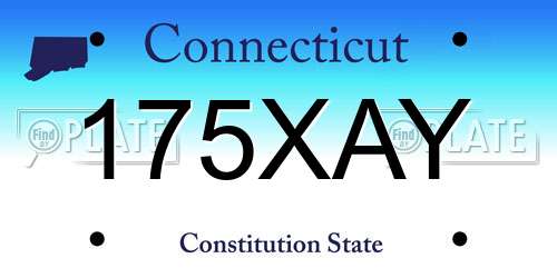175XAY Connecticut License Plate