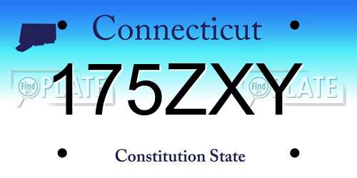 175ZXY Connecticut License Plate