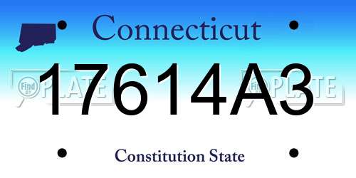17614A3 Connecticut License Plate
