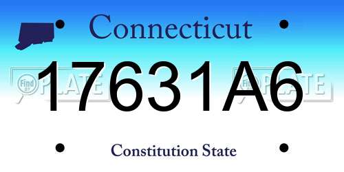 17631A6 Connecticut License Plate