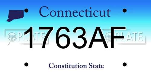 1763AF Connecticut License Plate