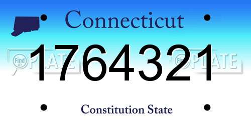 1764321 Connecticut License Plate