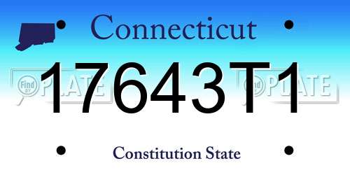 17643T1 Connecticut License Plate