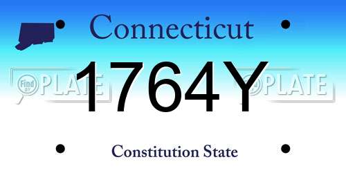 1764Y Connecticut License Plate