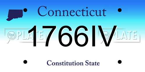 1766IV Connecticut License Plate