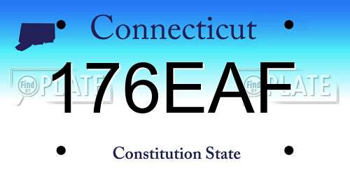 176EAF Connecticut License Plate