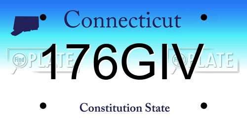 176GIV Connecticut License Plate