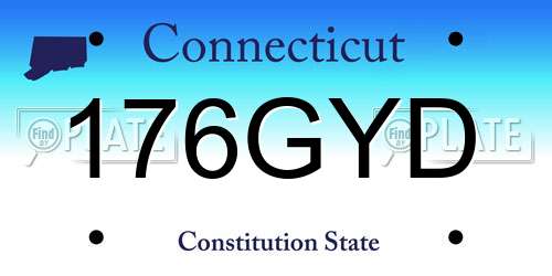 176GYD Connecticut License Plate