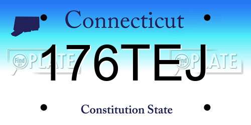 176TEJ Connecticut License Plate