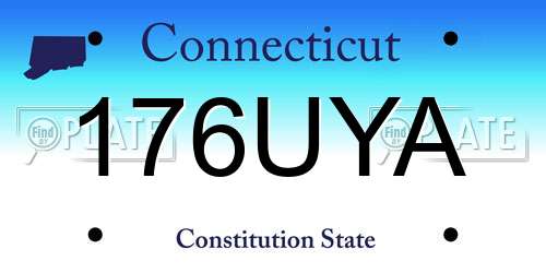 176UYA Connecticut License Plate