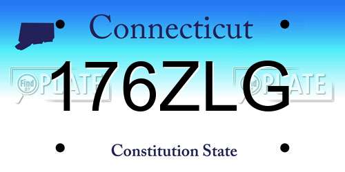 176ZLG Connecticut License Plate