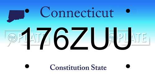 176ZUU Connecticut License Plate
