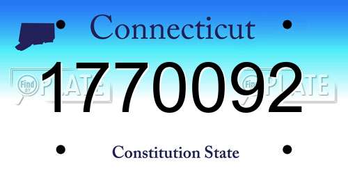 1770092 Connecticut License Plate