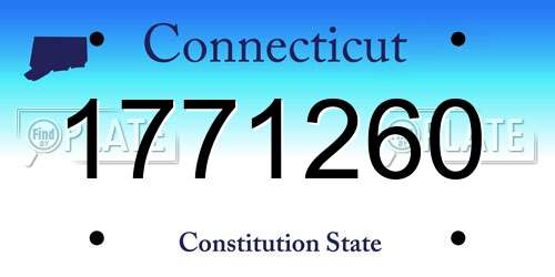 1771260 Connecticut License Plate