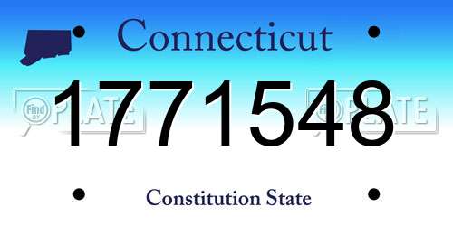 1771548 Connecticut License Plate
