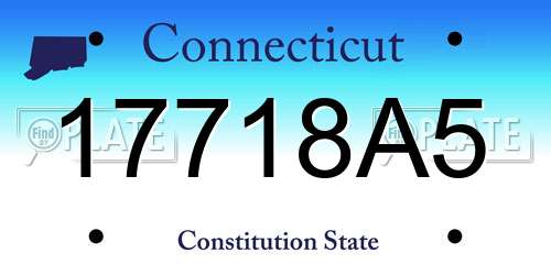 17718A5 Connecticut License Plate