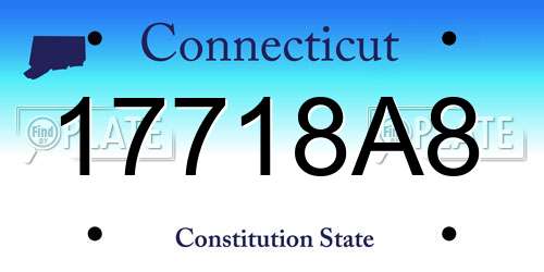17718A8 Connecticut License Plate